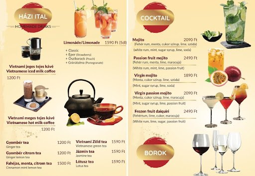 Our drink menu is diverse, with many tropical fruit-based beverages, providing an experience that truly embodies Southeast Asia